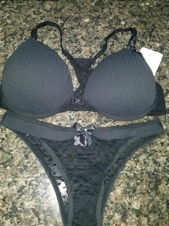 conjunto preto tamanho GG