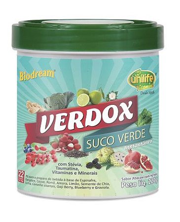 Verdox Detox Instantâneo abacaxi hortela etc - Unilife - 220g