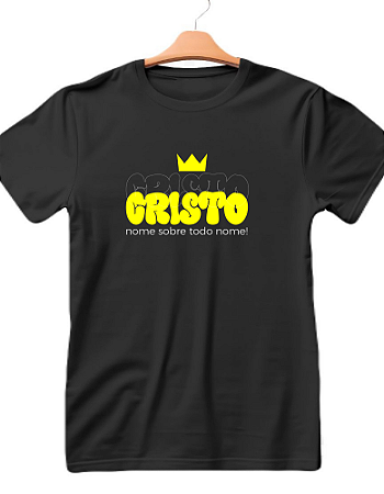 Camiseta Estampado Cristo Nome Sobre todo nome 100% Algodão