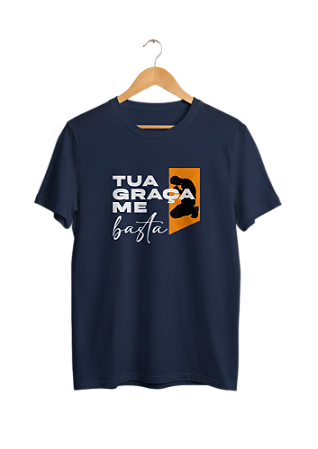 Camiseta a Tua Graça Me Basta Azul Marinho