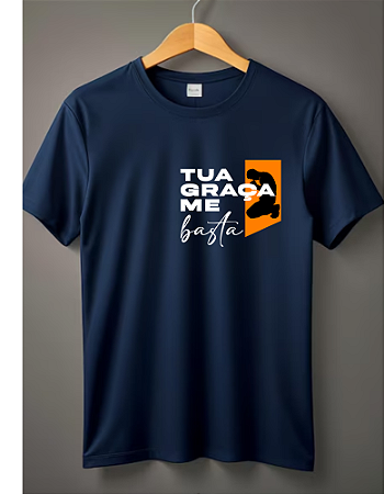 Camiseta a Tua Graça Me Basta Azul Marinho