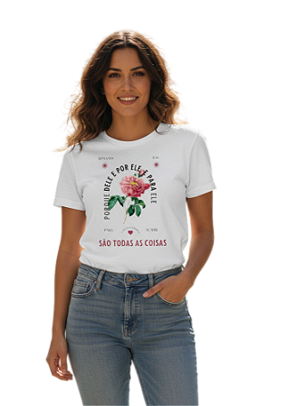 Camiseta Cristã Porque Dele Por Ele Romanos 11:36