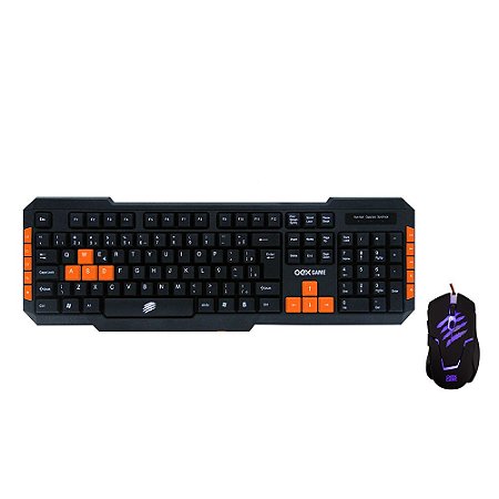 KIT TECLADO E MOUSE GAMER USB COM FIO BRAVE TM303 OEX GAME