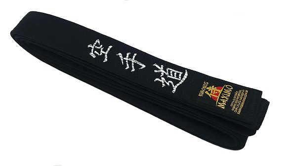 FAIXA PREMIUM - FAIXA PRETA BORDADA KARATE-DO EM JAPONÊS