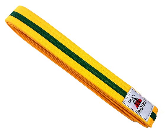 Faixa Amarela para Taekwondo - Amarela Friso Verde - Start