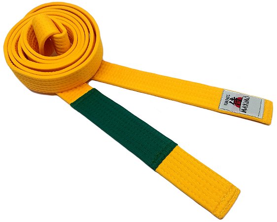 Faixa para Taekwondo Amarela ponta Verde - Faixa Start