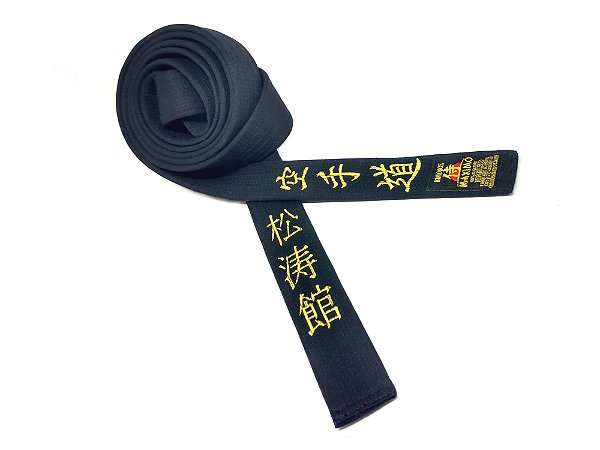 Faixa Preta Bordada Karate-do e Shotokan em Japonês Premium