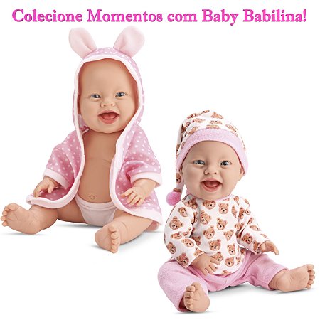 Boneca Baby Babilina Brinquedo Infantil Menina Soninho Banho