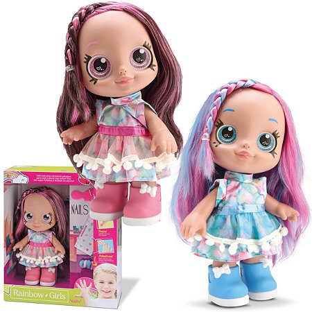Boneca Infantil Menina Brinquedo Rainbow Girls Unha Penteado