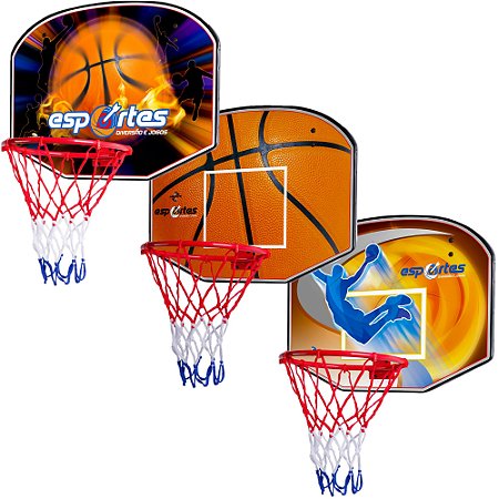 Cesta De Basquete Infantil Tabela Com Aro E Rede Resistente