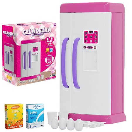 Geladeira De Brinquedo Infantil Grande Com Acessórios Menina