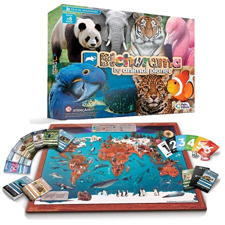 Brinquedo Jogo De Tabuleiro Bichorama Animal Planet Infantil