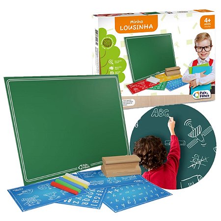 Brinquedo Minha Lousinha Infantil Com Giz Apagador Cartelas
