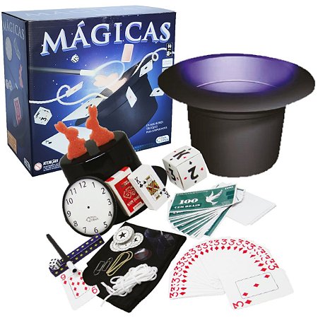 Kit Infantil Magica 30 Truques Cartola Varinha E Acessórios