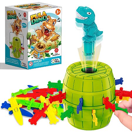 Pula Dino Infantil Barril De Dinossauro Jogo Amigos Família