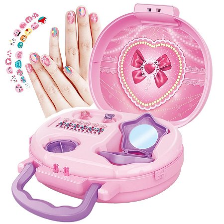 Maleta Fashion Unha Mania Brinquedo Infantil Adesivo Menina
