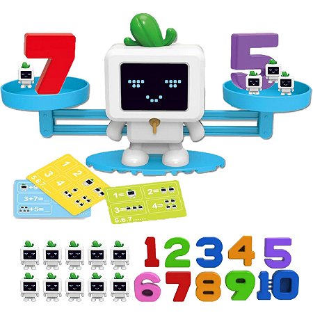 Jogo Equilíbrio Robô Brinquedo Infantil Soma Peso Raciocínio