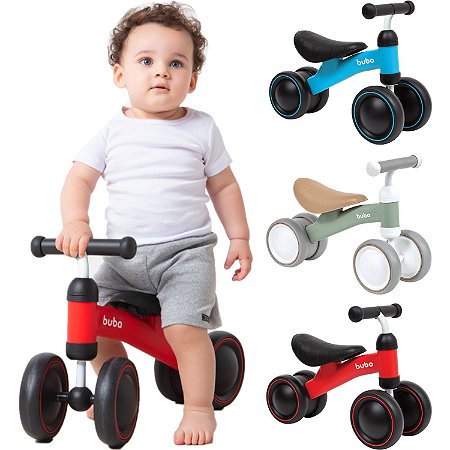 Bicicleta Infantil De Equilíbrio Sem Pedal 4 Rodas Buba +12m