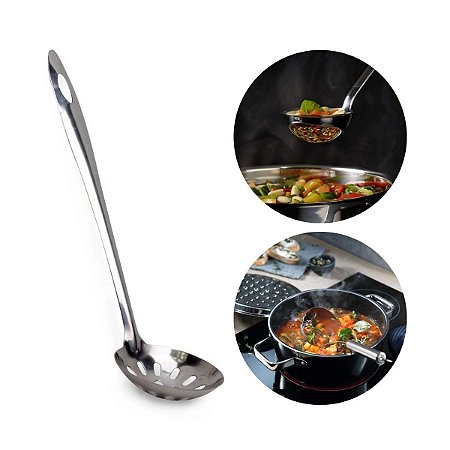 Escumadeira De Mesa Concha Aço Inox Para Servir 22cm Cozinha