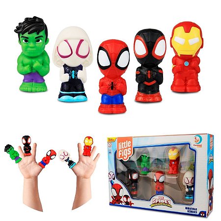 Miniaturas Herói Marvel Dedoches Hulk Homem De Ferro Aranha