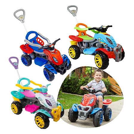Andador De Bebê Quadriciclo Carrinho Infantil Passeio Pedal