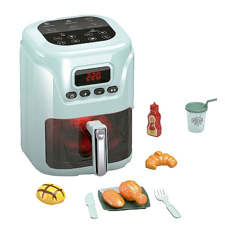 Air Fryer Mini Cozinha Fritadeira Brinquedo Comida Muda Cor