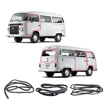 Kit Borracha Vedação Porta Kombi Carat 1997 A 2013 Completo