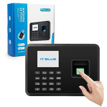 Máquina De Ponto Relógio Biométrico Senha Impressão Digital Com Pendrive