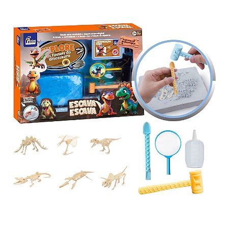 Brinquedo Dinossauro Escavação Escavar Dino Fóssil Grande