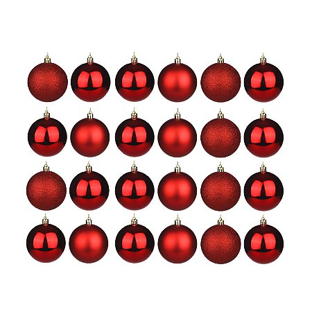 Kit 24 Bolas Natal 10cm Decoração Natalina Enfeite Árvore