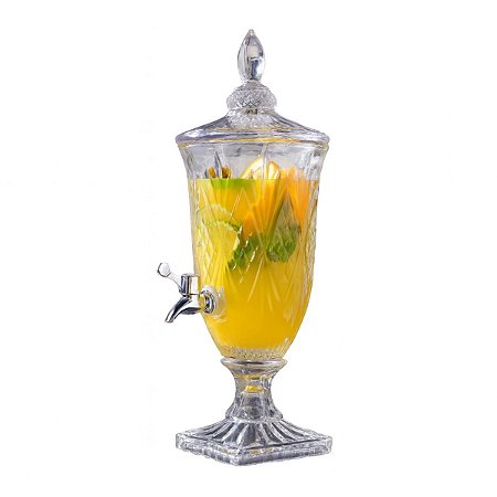 Suqueira De Vidro Jarra Com Torneira Festa Suco Drinks 1,8L