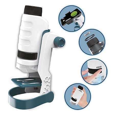 Microscópio Infantil Ciência Brinquedo Didático Led 60x 120x