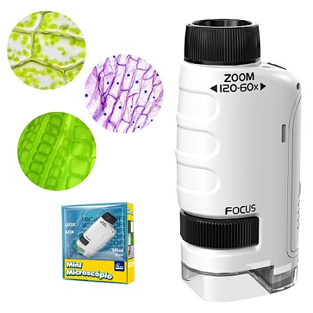 Mini Microscópio Portátil Ampliação 120x Brinquedo Didático