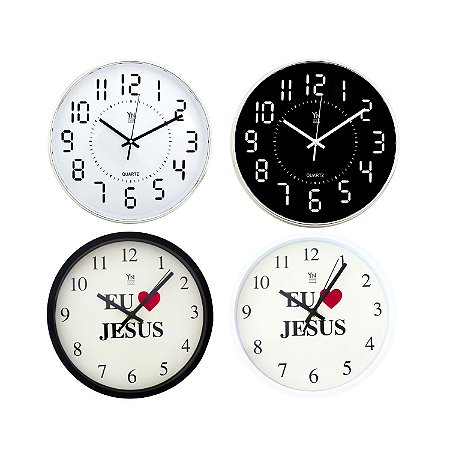 Relógio De Parede Decorativo Quartzo 30cm Números Grandes