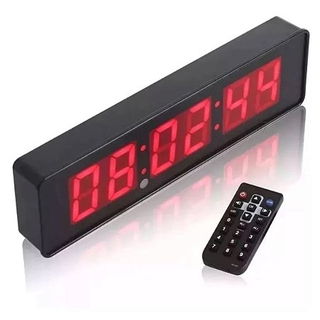 Relógio De Parede Cronômetro Led Digital C Controle Academia