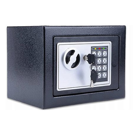 Cofre Digital Eletrônico Teclado Senha Chave Aço Resistente