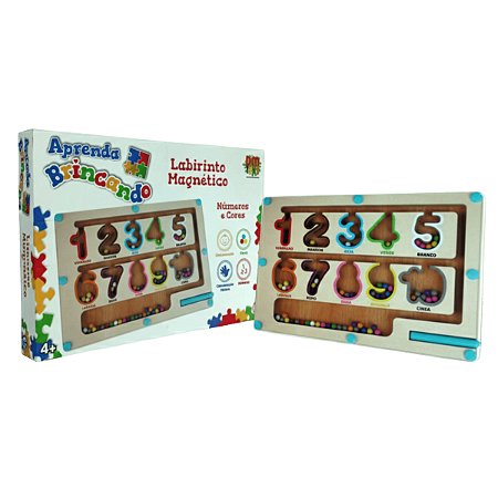 Brinquedo Labirinto Magnético Infantil Números e Cores