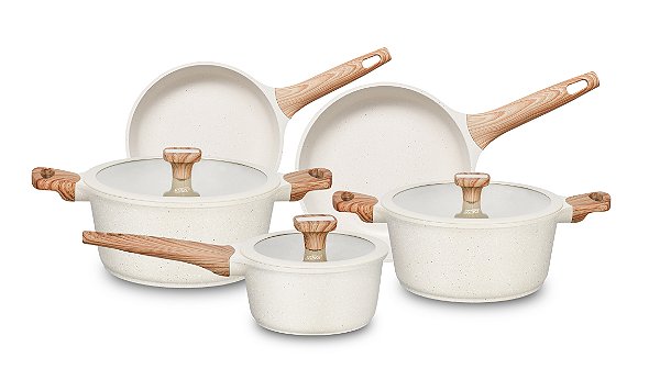 Conjunto Titanium Mta Jogo 5 Panelas Revestimento Cerâmico