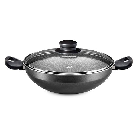 Panela Wok Supra 4,3 Litros Antiaderente Superflon Com Tampa