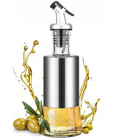 Galheteiro Vidro 200ml Com Dosador Porta Azeite Vinagre Inox