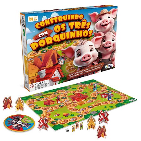 Jogo Construindo com os Três Porquinhos Educativo Divertido
