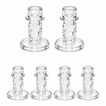 Kit Castiçal de Vidro Porta Vela Enfeite Minimalista 10 cm