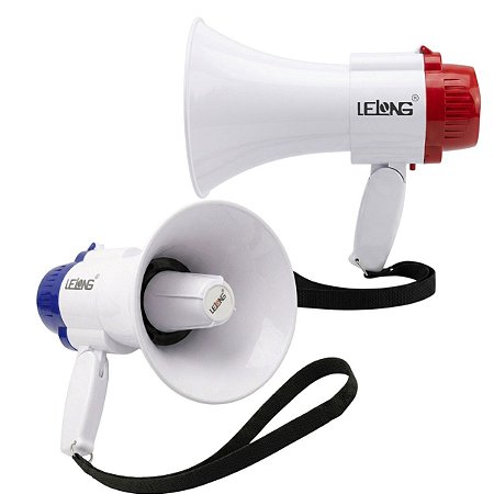 Megafone Portátil Recarregável 200m Sirene Gravação Potente