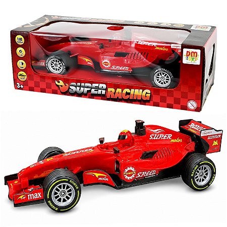 Carrinho De Brinquedo Carro Corrida F1 Fricção Luz Som 1:18