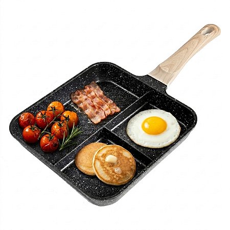 Frigideira Antiaderente 3 Divisória Indução Gás Grill Lanche