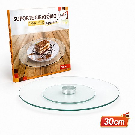 Suporte Prato Giratório para Bolos Rotação 360º 30 cm