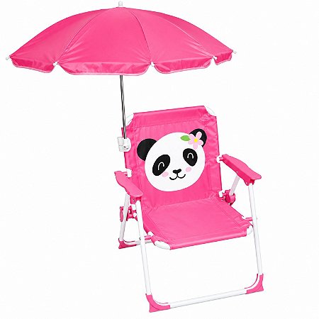 Cadeira De Praia com Guarda Sol Infantil Varias Estampas