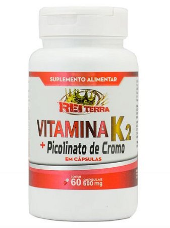 Vitamina K2+ Picolinato de  Cromo 60 Caps -  500mg