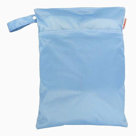 Sacola impermeável para fralda de pano ecológica - Azul bebê
