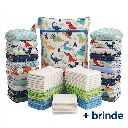 Enxoval 24 Fraldas Ecológicas Fraldadinhos